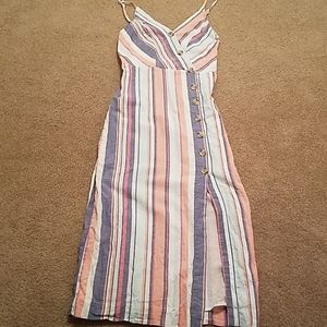 Midi cotton/linen summer dress